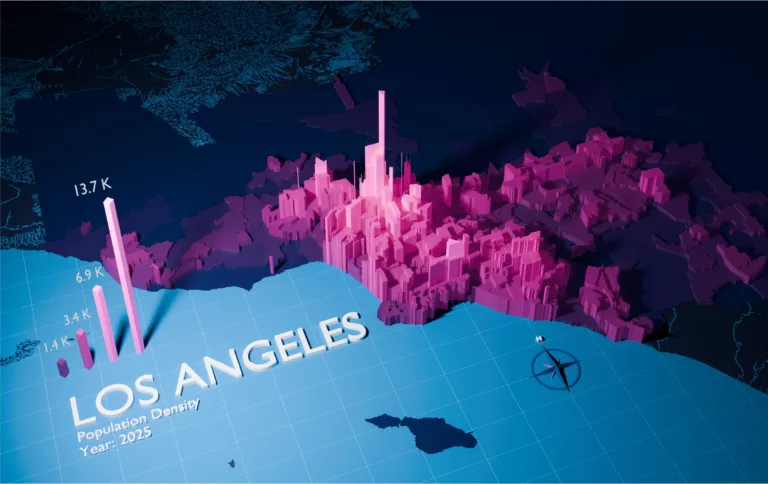 Population estimates by ZIP code for Los Angeles from the GeoPostcodes population database