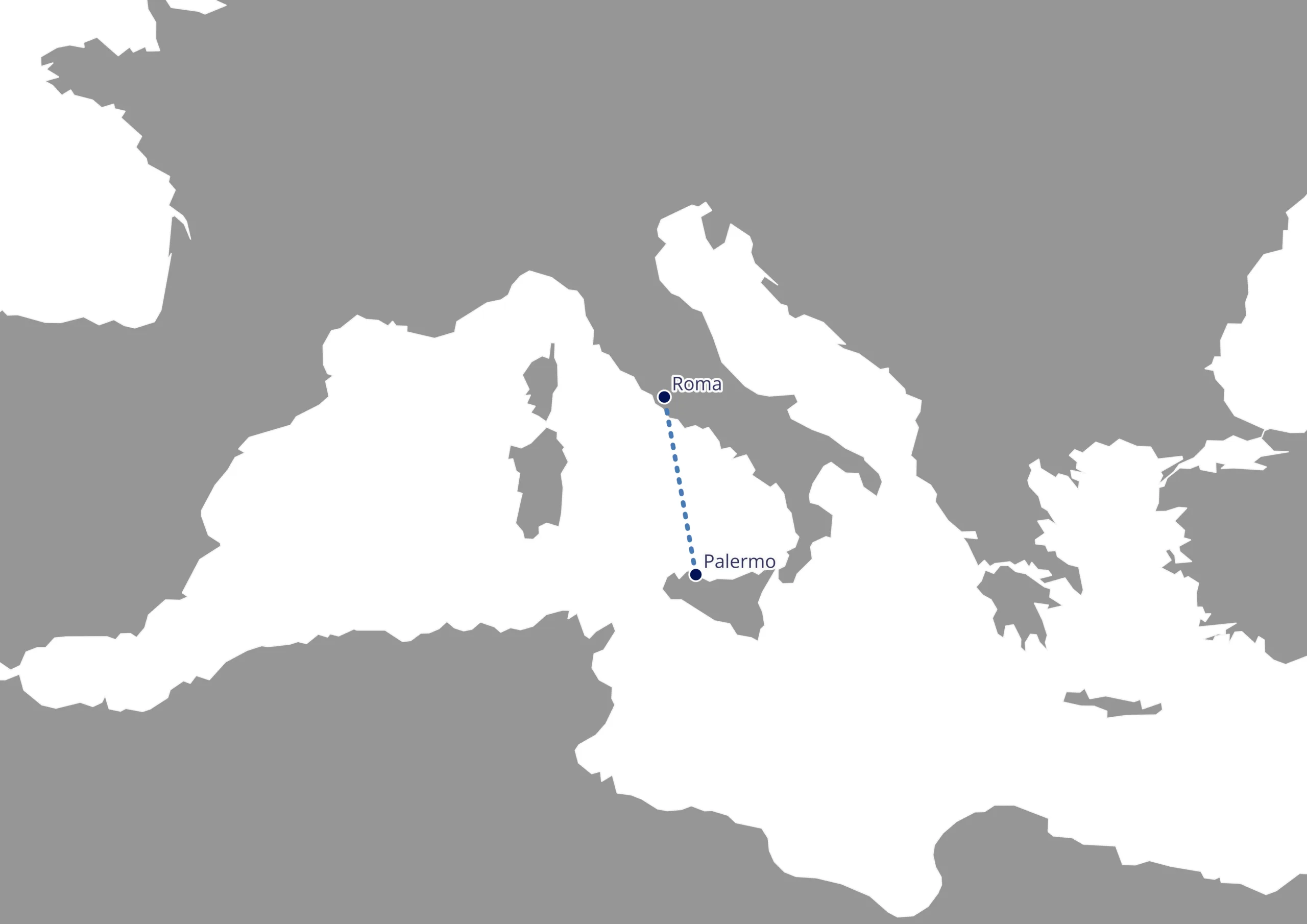 Roma to Palerme